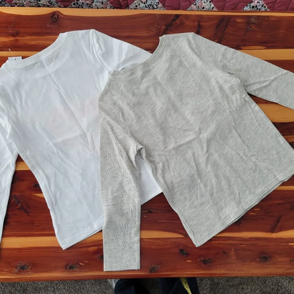 Lot of 2 Old Navy Toddler Girl Printed Long Sleeve Scoop Neck Tees Size 5T 
